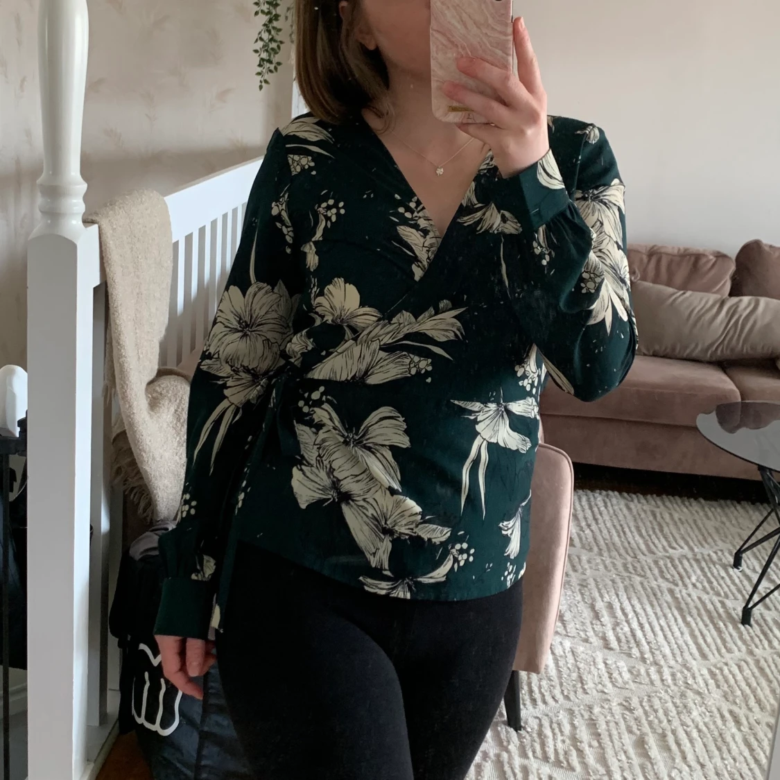 Mörkgrön omlottblus från vila  - 90