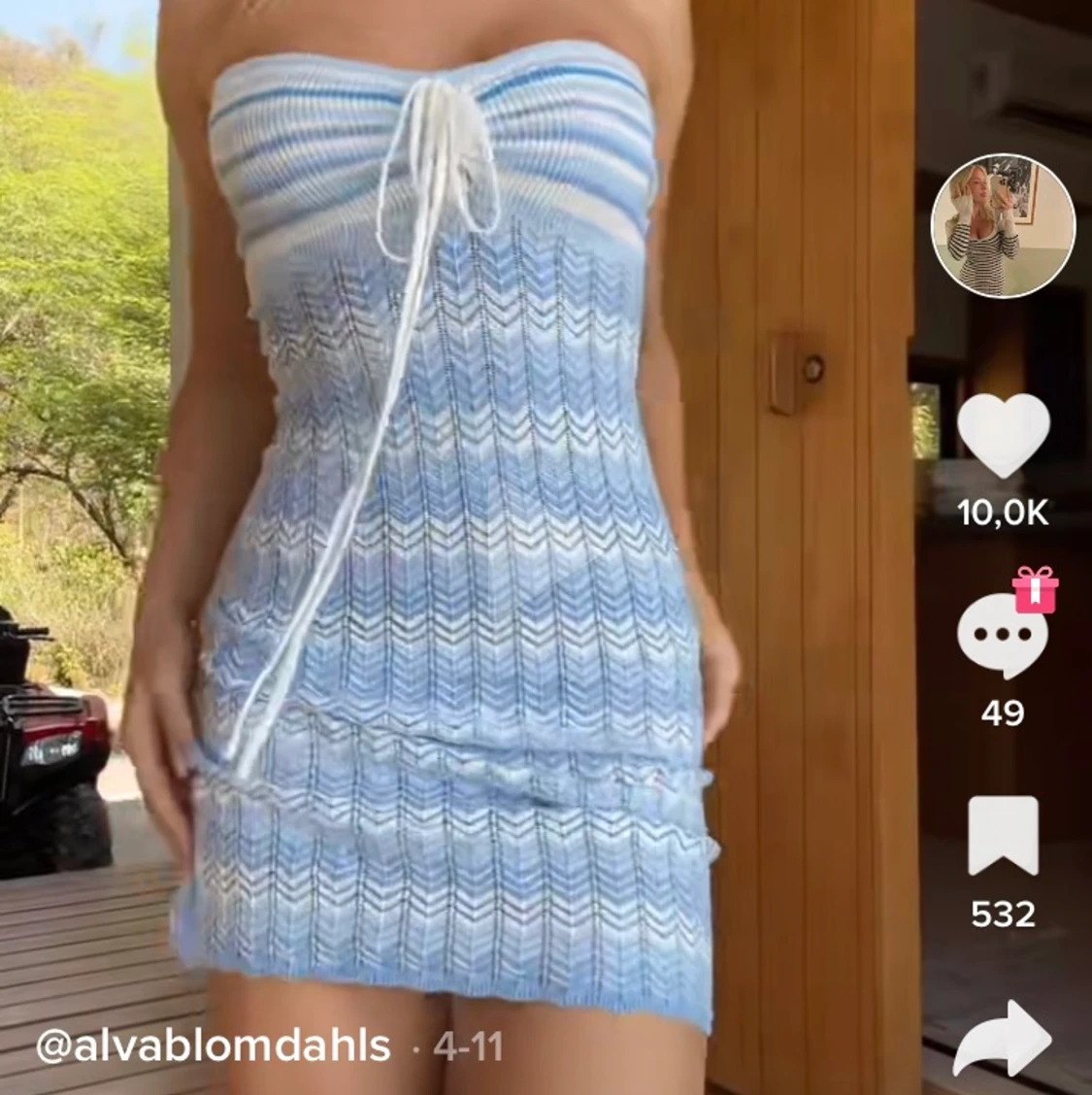 Stickat klänning - 90