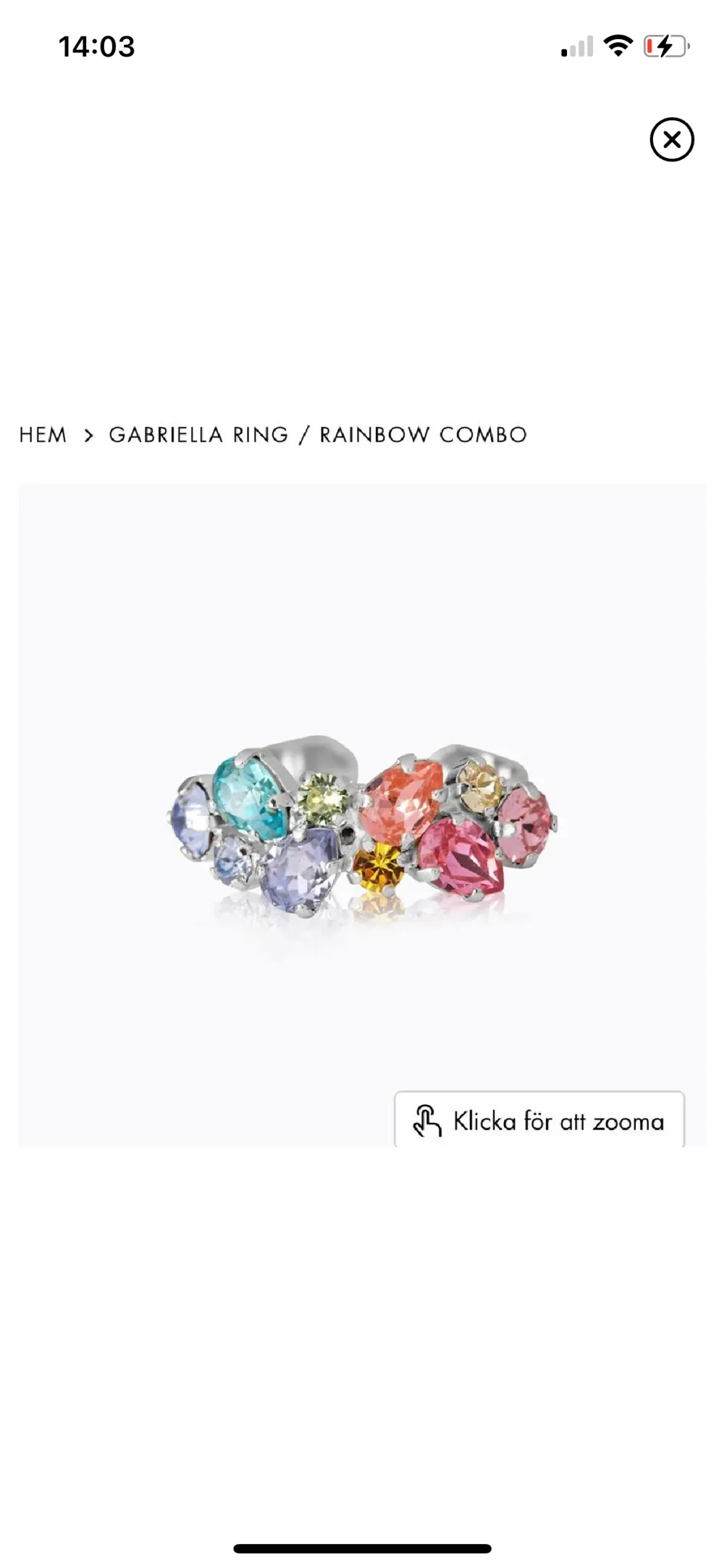 Caroline Swedbom ”Gabriella ring, rainbow combo” i silver, nypris 795kr. Endast använd några få tyvärr pågrund av inte min stil. 💓kommer i original förpackning . Accessoarer.