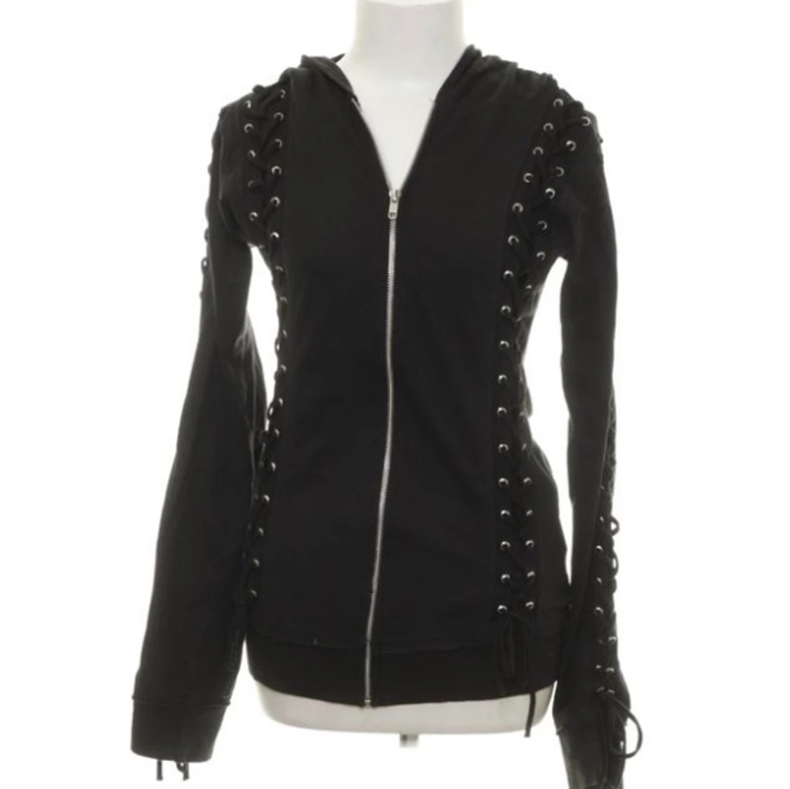 Zip hoodie med snörning