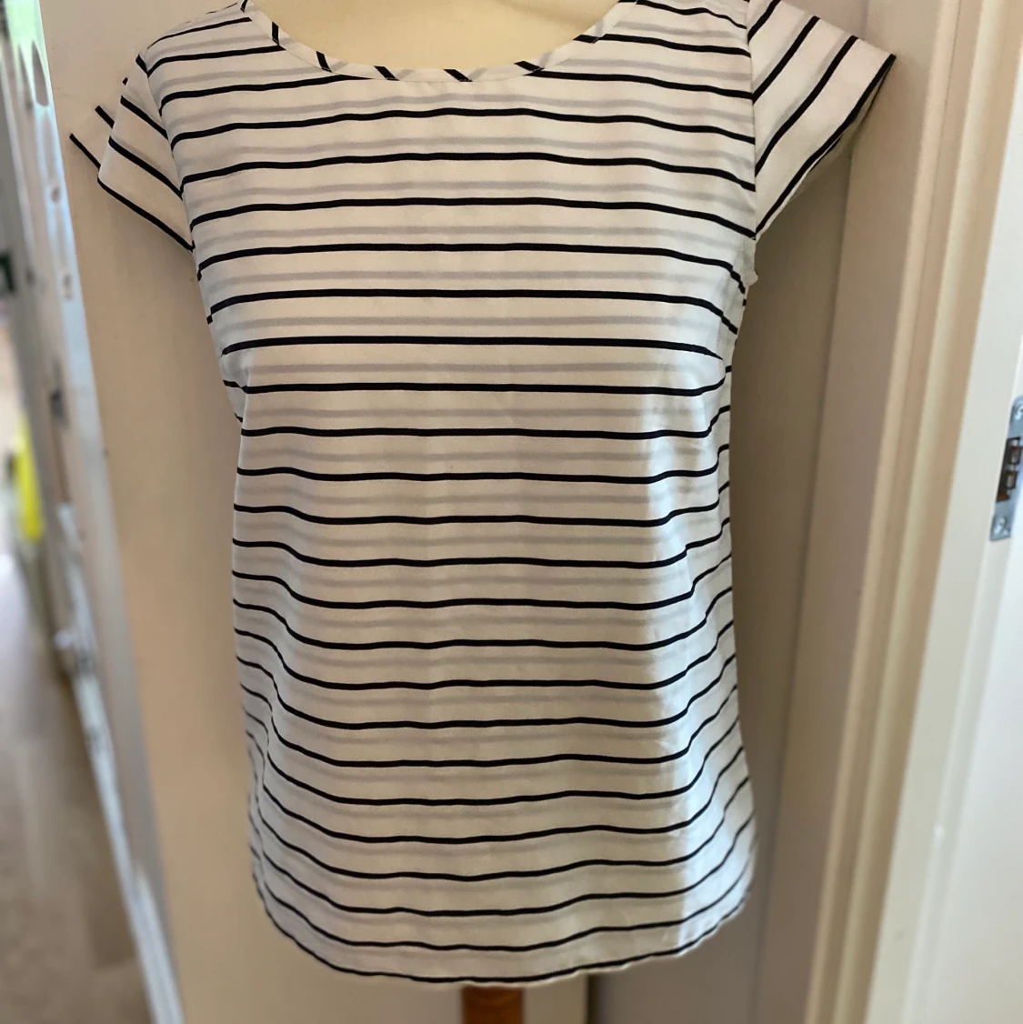 Randig satin blus stl S 