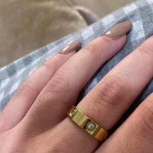 Silver med guldpläterad ring storlek 17mm - 925 silver, gold plated 