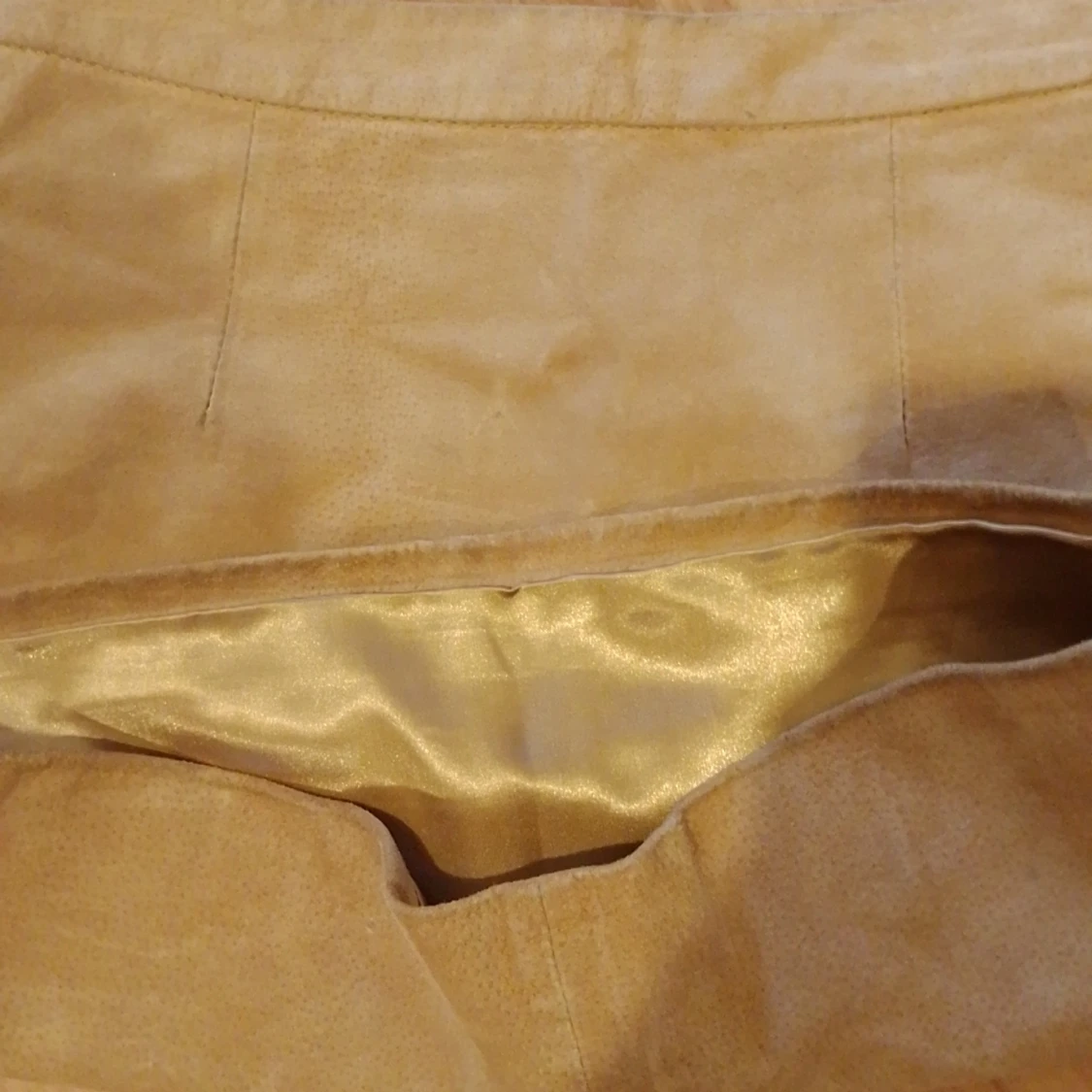 Kjol äkta mocka/läder - 90