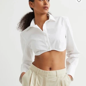 Croppad vit skjorta - Vit croppad skjorta från HM. Helt ny med prislappen kvar. Nypris 299:-