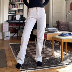 Jeans - Dua Lipa - Jeans från en collab med Dua Lipa, köpt på zalando. Skit snygga jeans men de är väldigt långa. Som ni ser på bilden har jag vikt upp de två gånger. Är 175 cm lång! Kollar intresset på dessa😊