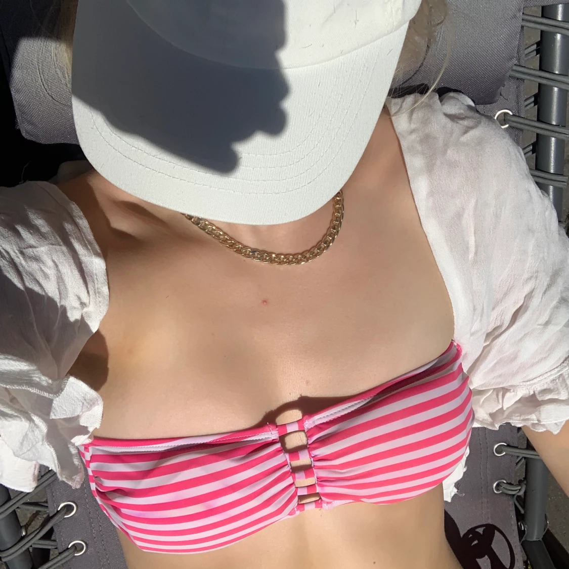 Röd-Vit randig bikini strl S💕💕 - 90