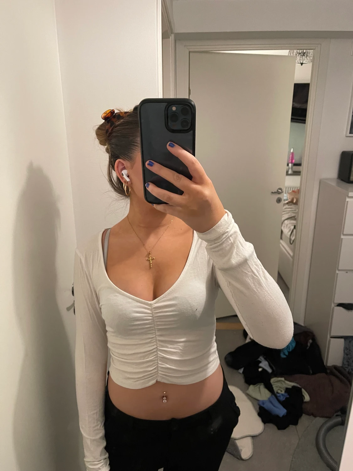 vit långärmad tröja 