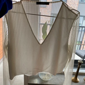 Croppad topp - Från Bikbok. Genomskinlig i ryggen och på ärmarna. V-ringad vid bysten. storlek L men passar M