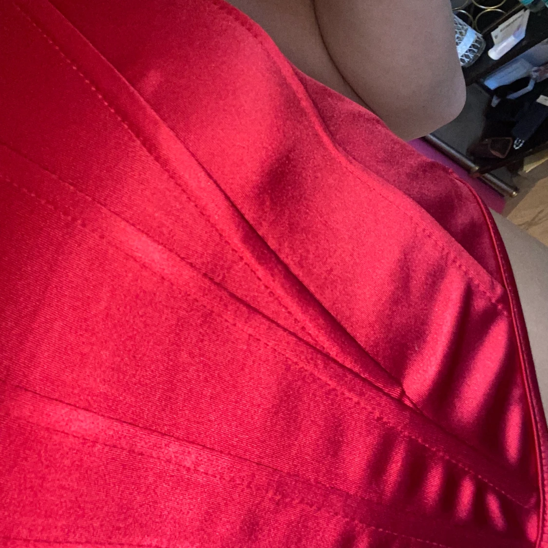 Röd Korsett i Satin - 91