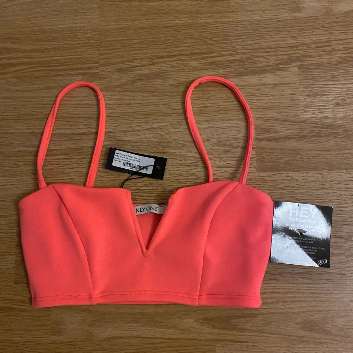 Rosa neontopp i strl XS