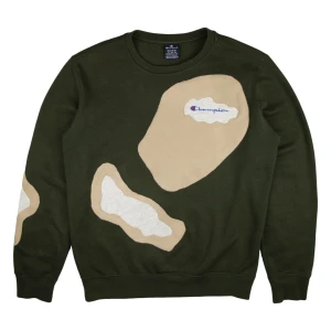 ”THE DESERT” - M  - REWORKED CHAMPION SWEATSHIRT 1 OF 1 GARMENT  SIZE ON TAG: M (SMALL MEDIUM) LENGTH: 67 CM WIDTH: 56 CM  ALL OF OUR REWORKED GARMENTS ARE MADE BY ANYVIBE