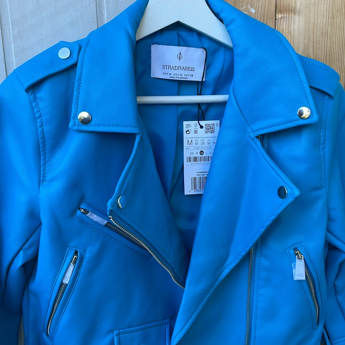 Blåa skinnjacka  - 90