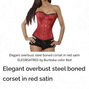 Burleska korsett - Jättefin röd korsett som är ifrån Burleska❤️Använd 2-3 gånger❤️Nypris är £114,95 = 1 443kr❤️Första bilden är ifrån deras hemsida (färgen är rödare o glansigare men bilden blev mörkare o mattare här på plick)❤️SPÅRBAR FRAKT 