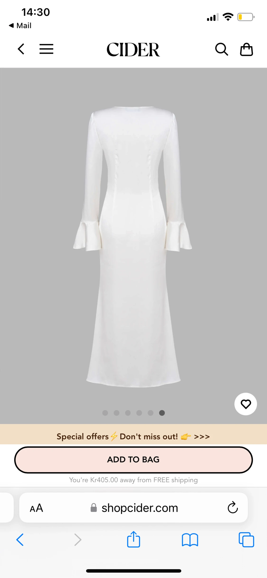 Vit satinklänning - 90