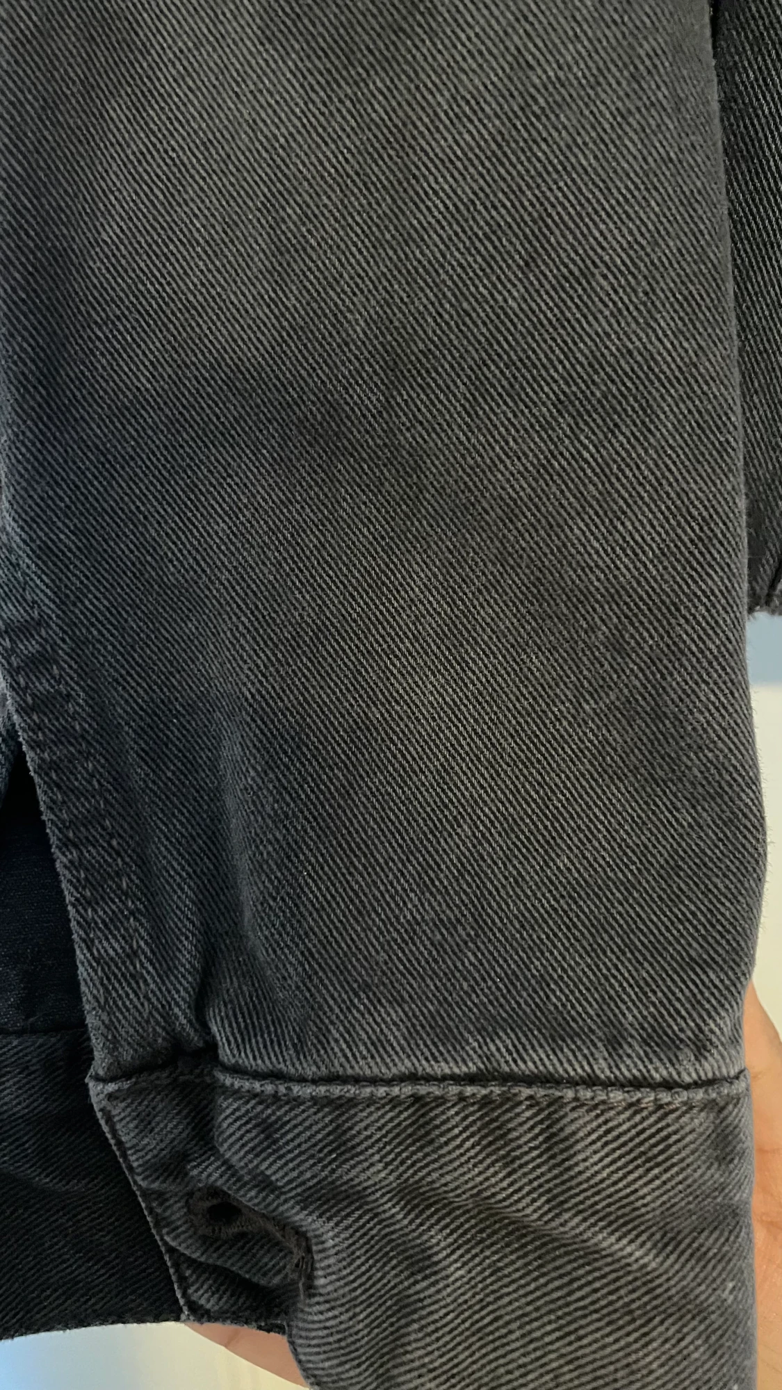 Washed black denim jacka - 90