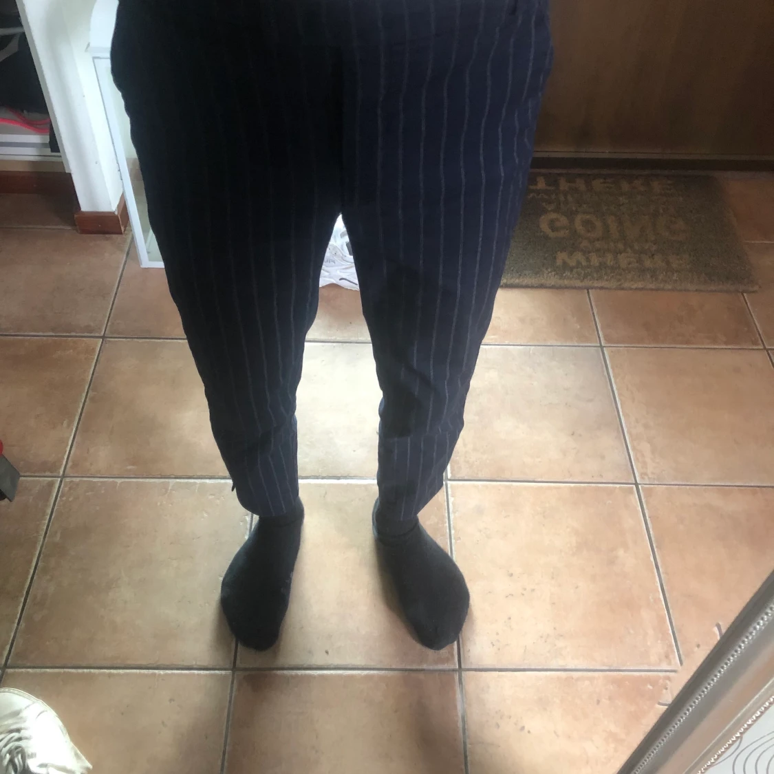 Blåa kostymbyxor - 90