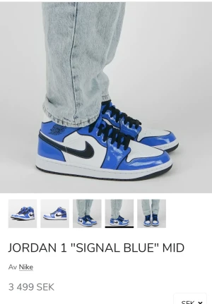Jordan 1 signal blue mid - Säljer för att den inte passar använt 1 gång säljer utan frakt den som vill köpa får komma till mig.