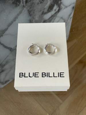 Tidlösa silverörhängen från Blue Billie. De cirkulära örhängena har ett blankt utförande. Nästan i nyskick, sparsamt använda. Orginalasken medföljer.   Material: 925 sterlingsilver (nickelfria) Mått: inre diameter 12 mm, bredd 4 mm. Nypris: 1300kr