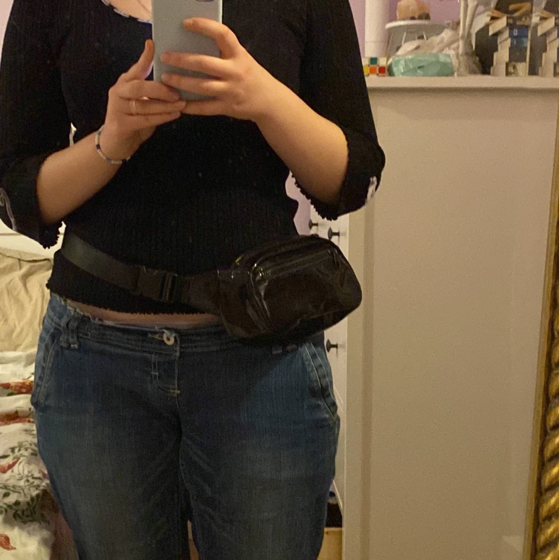 svart midjeväska justerbart band från hm - 90