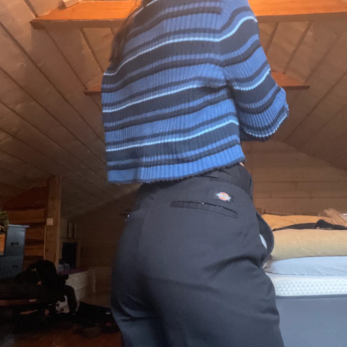 Randig tröja med högkrage - 90