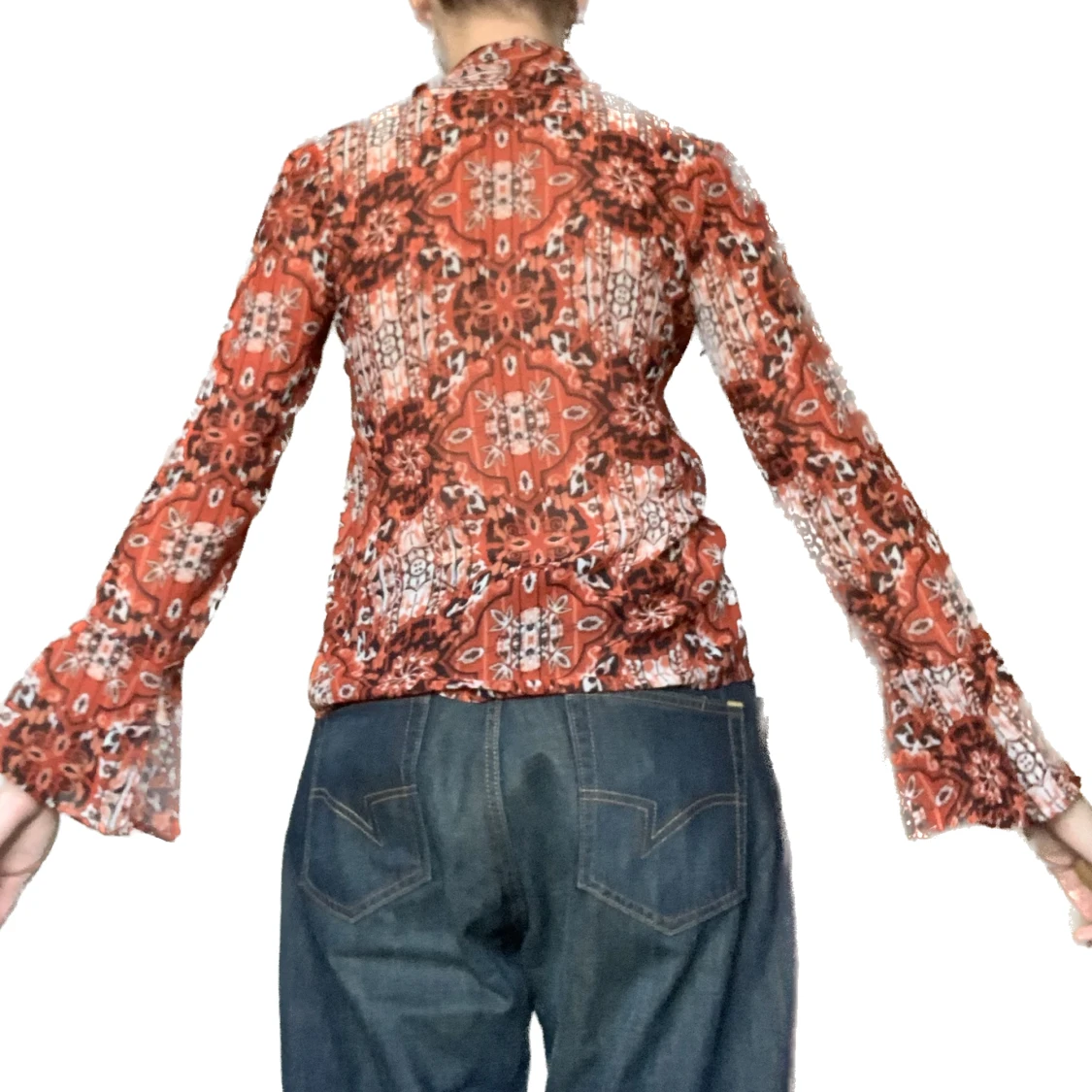 Röd mönstrad blus - 91