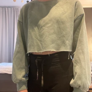 Grön tröja - Säljer då den inte kommer till användning💕 tröjan har används men är ändå i ett bra skick, färgen på tröjan ser man bäst i bild 3💕 säljer för 50 +66kr i frakt så totalen blir 116kr💕 skriv privat vid intresse och pris kan alltid diskuteras💕