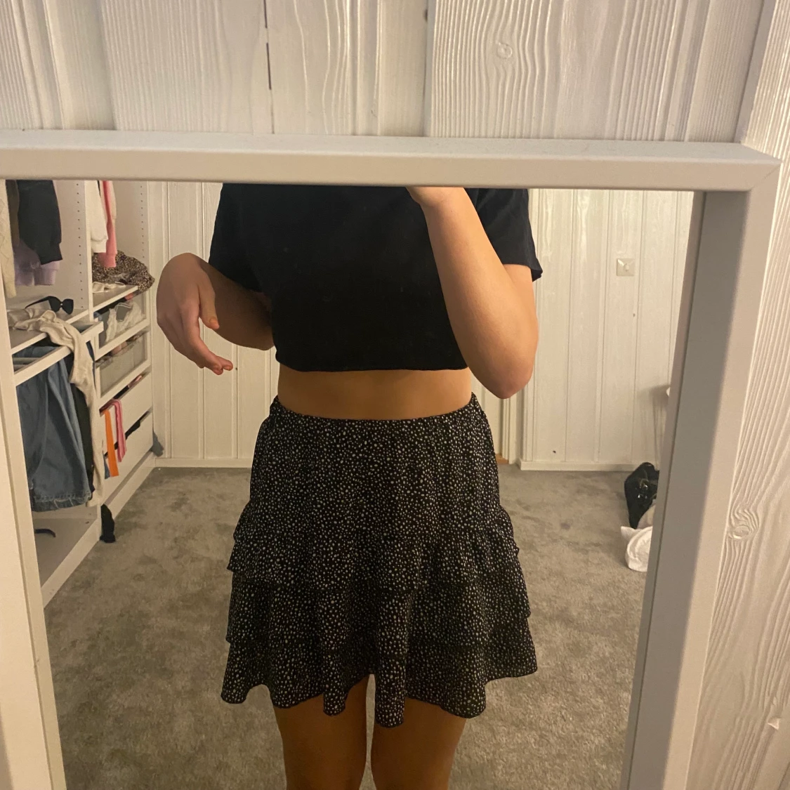 Prickig volang kjol shein