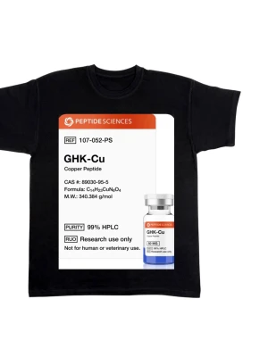 GHK-CU 50mg - En vial GHK-CU 50mg. Allt du behöver ingår. Bac vatten 30ml, 5 sprutor samt alkoholsvabb. Observera att ingen tröja ingår i priset🤣