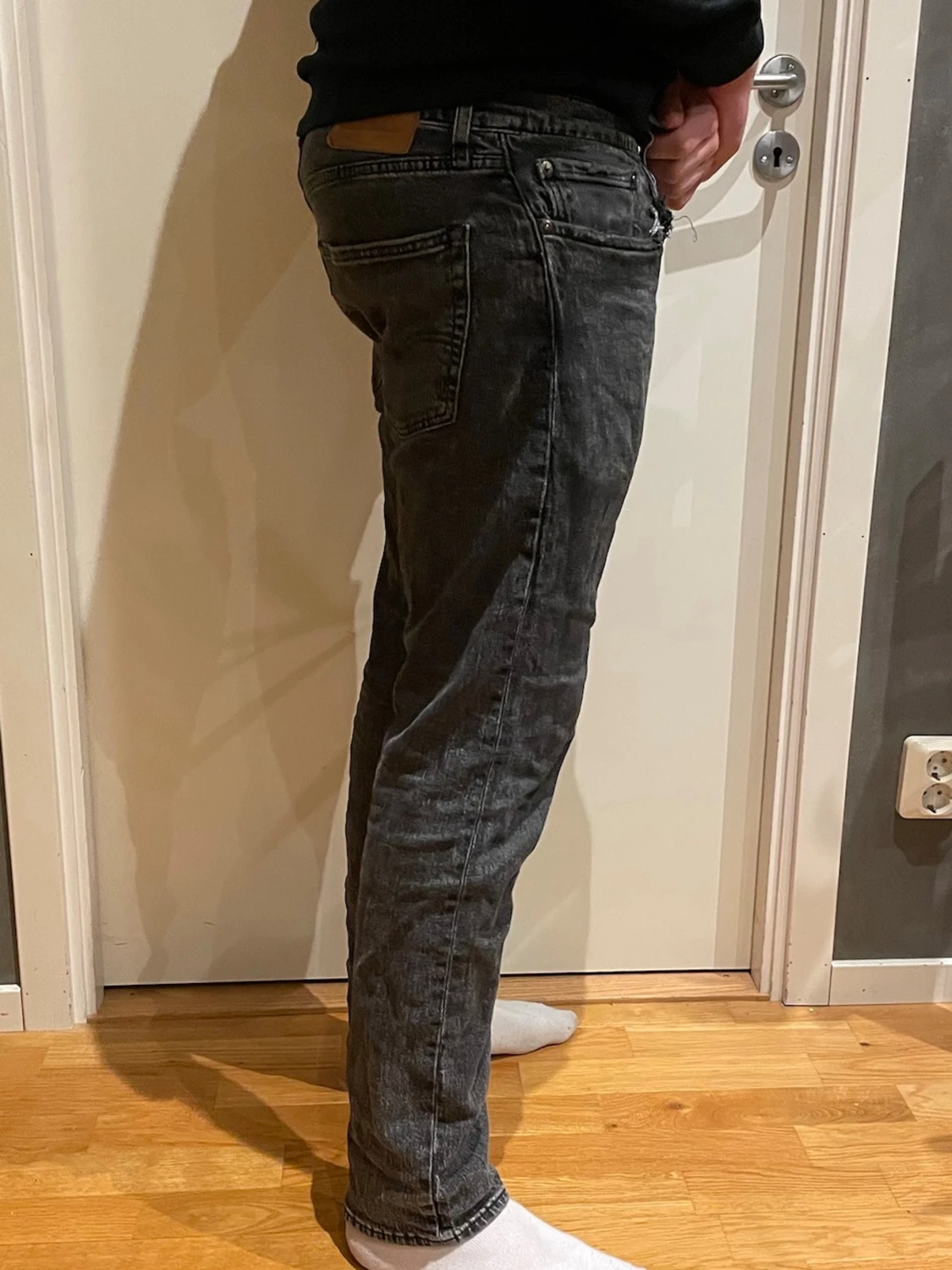 Svarta/gråa slim fit Levi’s jeans - 1