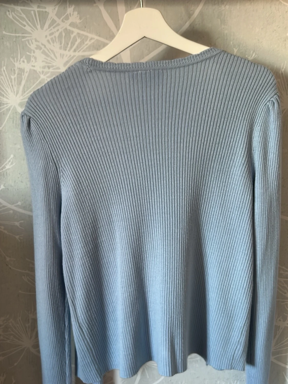 Ljusblå ribbad kofta från Vila - 1