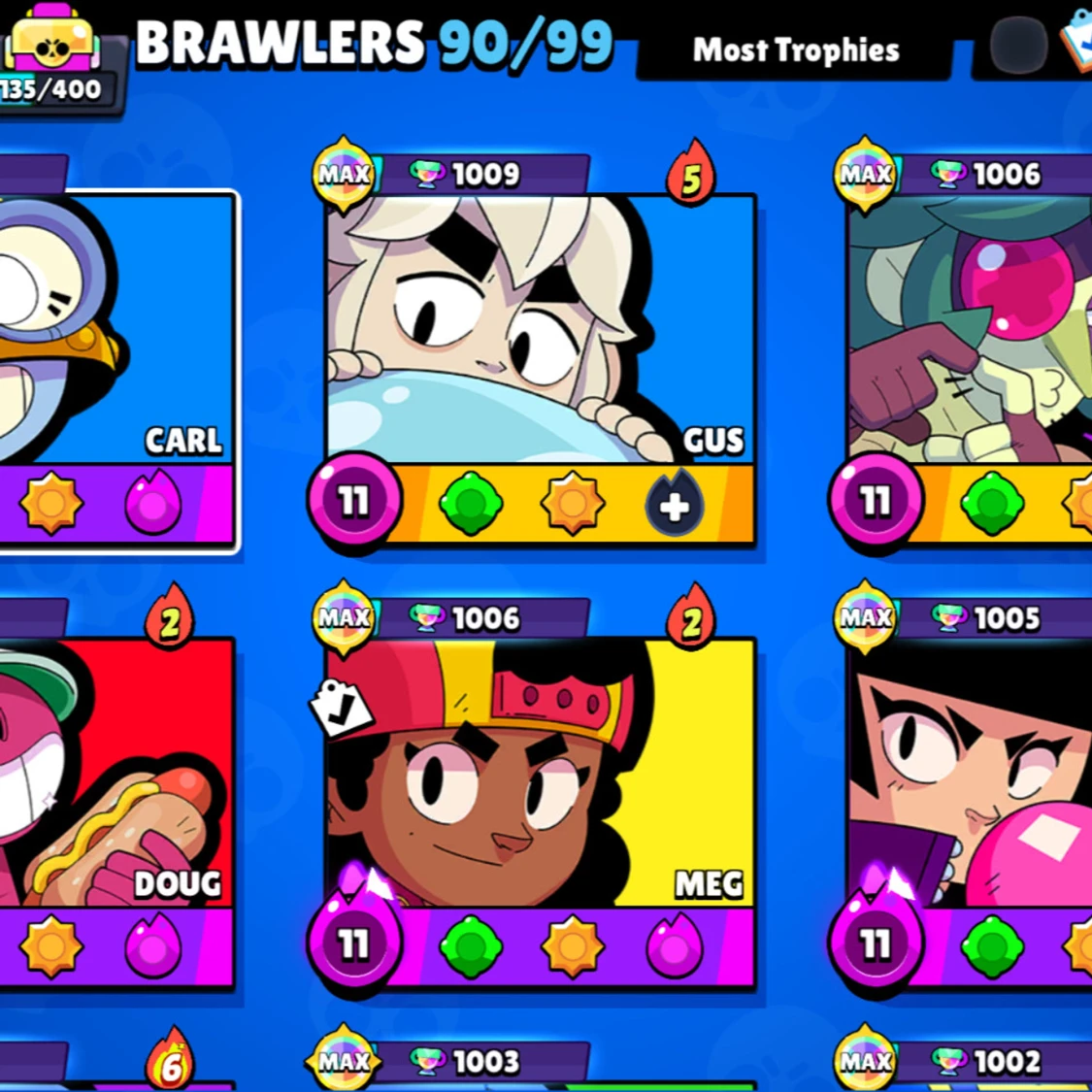 Brawl Stars spelkonto med 90 brawlers - 1