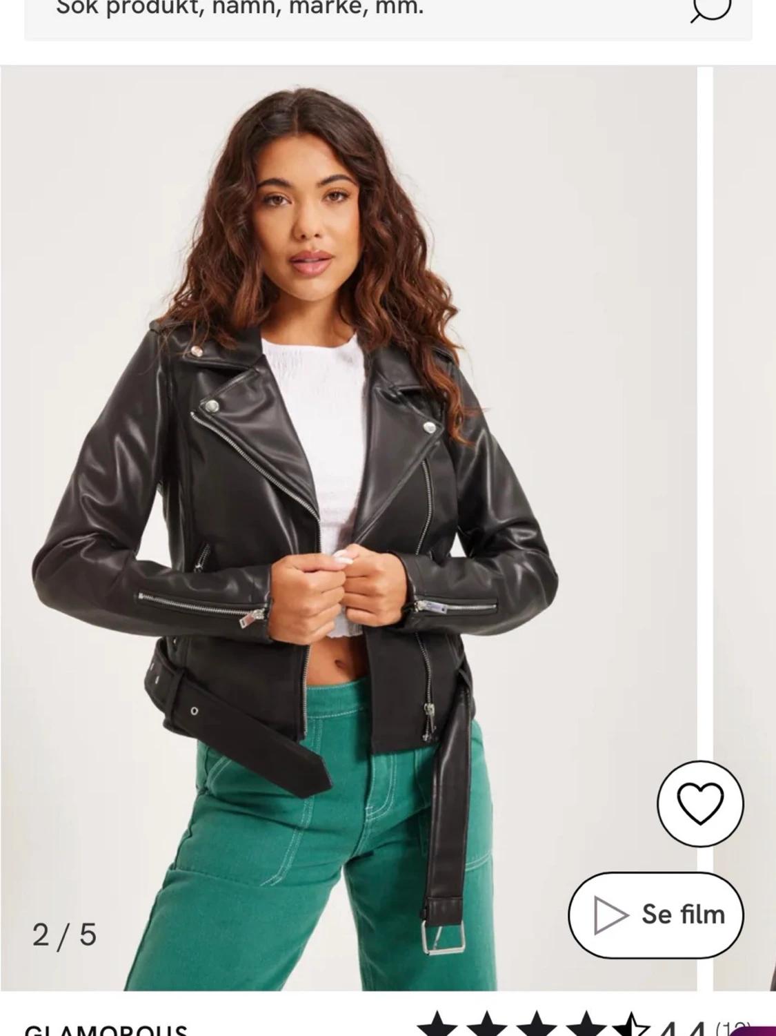 Svart biker skinnjacka Glamorous - 2