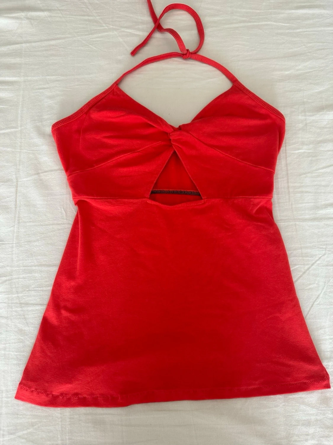 Röd halterneck topp