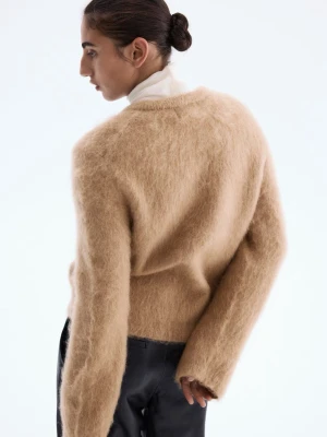 Mohairmix stickad tröja - Mohairmix stickad tröja beige från H&M. Kvinna