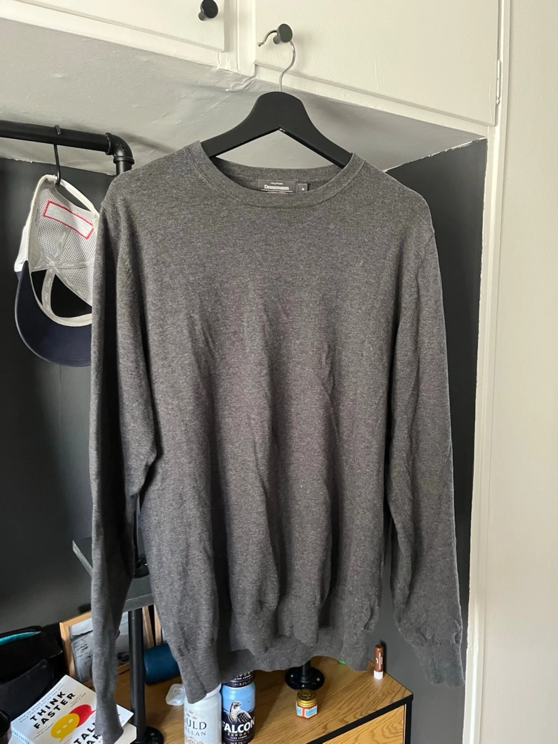 Mörkgrå basic tröja herr - 2