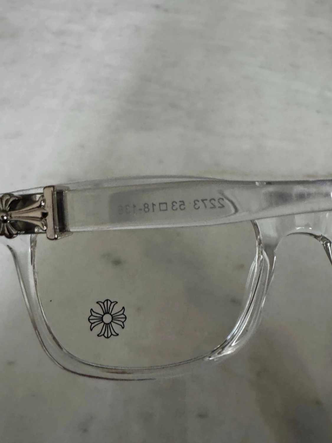 Genomskinliga chrome hearts glasögon - 3