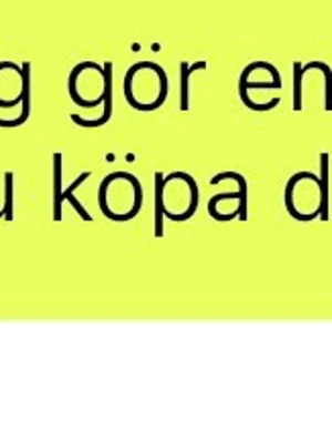 Gul skylt med svart text - Säljer en rektangulär skylt i starkt gul färg med svart tryckt text. Skylten är tillverkad av ett platt material och har tydlig, stor text som är lätt att läsa. Perfekt för att uppmärksamma eller informera.