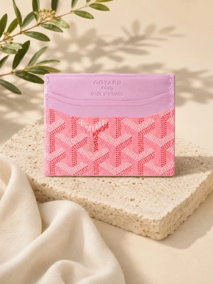 Rosa kortfodral från Goyards - Säljer ett snyggt rosa kortfodral från Goyards. Fodralet har flera kortfack och är gjort i läder. Perfekt för dig som vill ha en färgglad och exklusiv accessoar i väskan.
