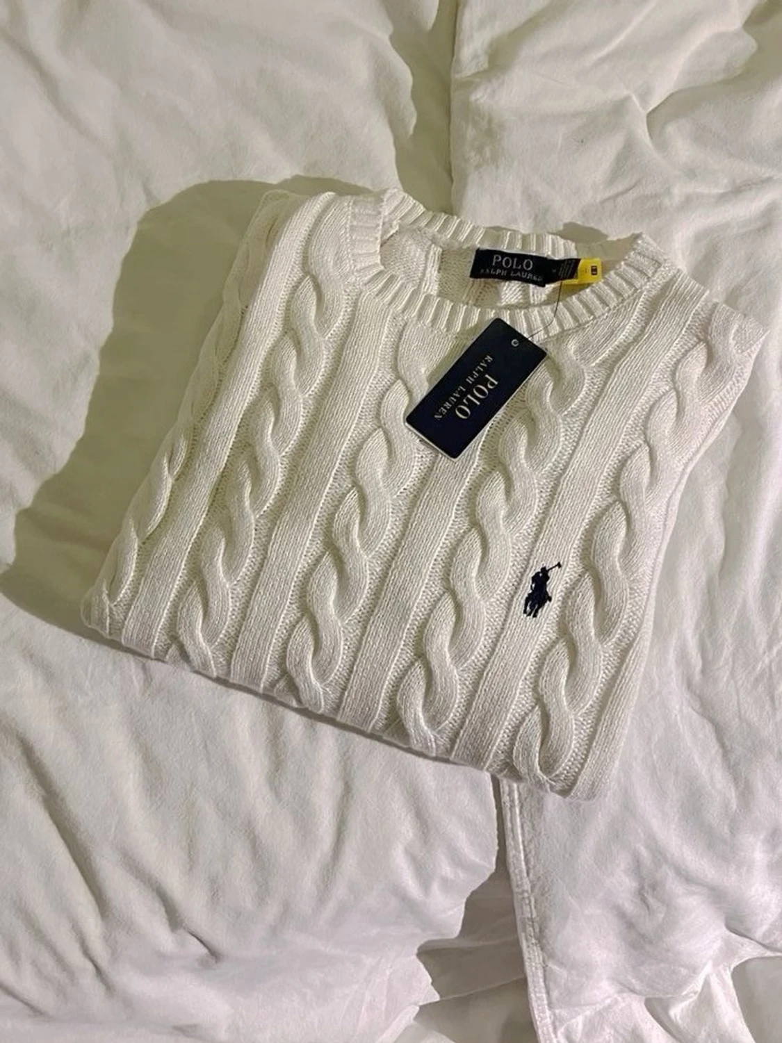 Vit kabelstickad tröja Polo Ralph Lauren - 2