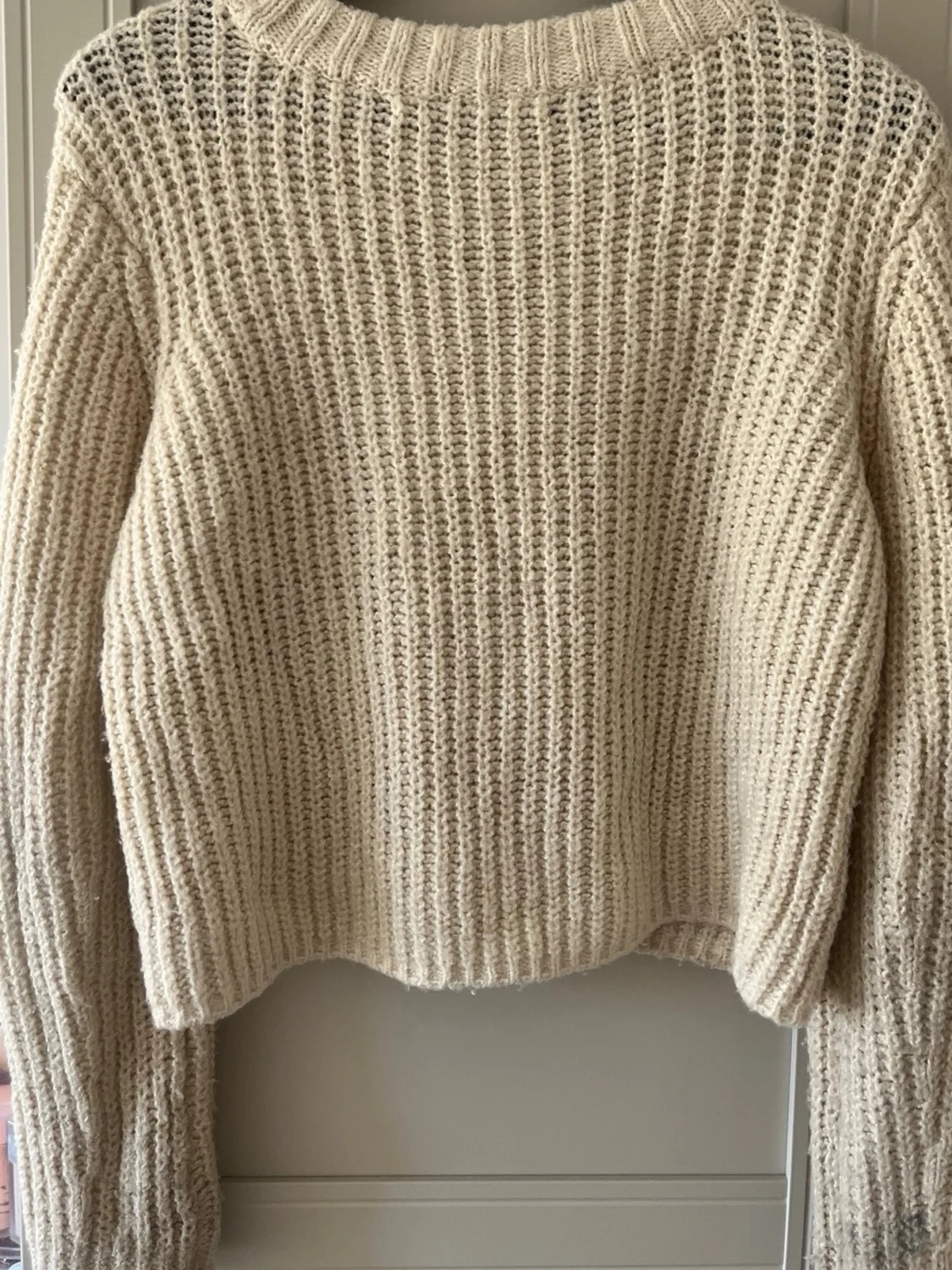 Beige stickad tröja - 4