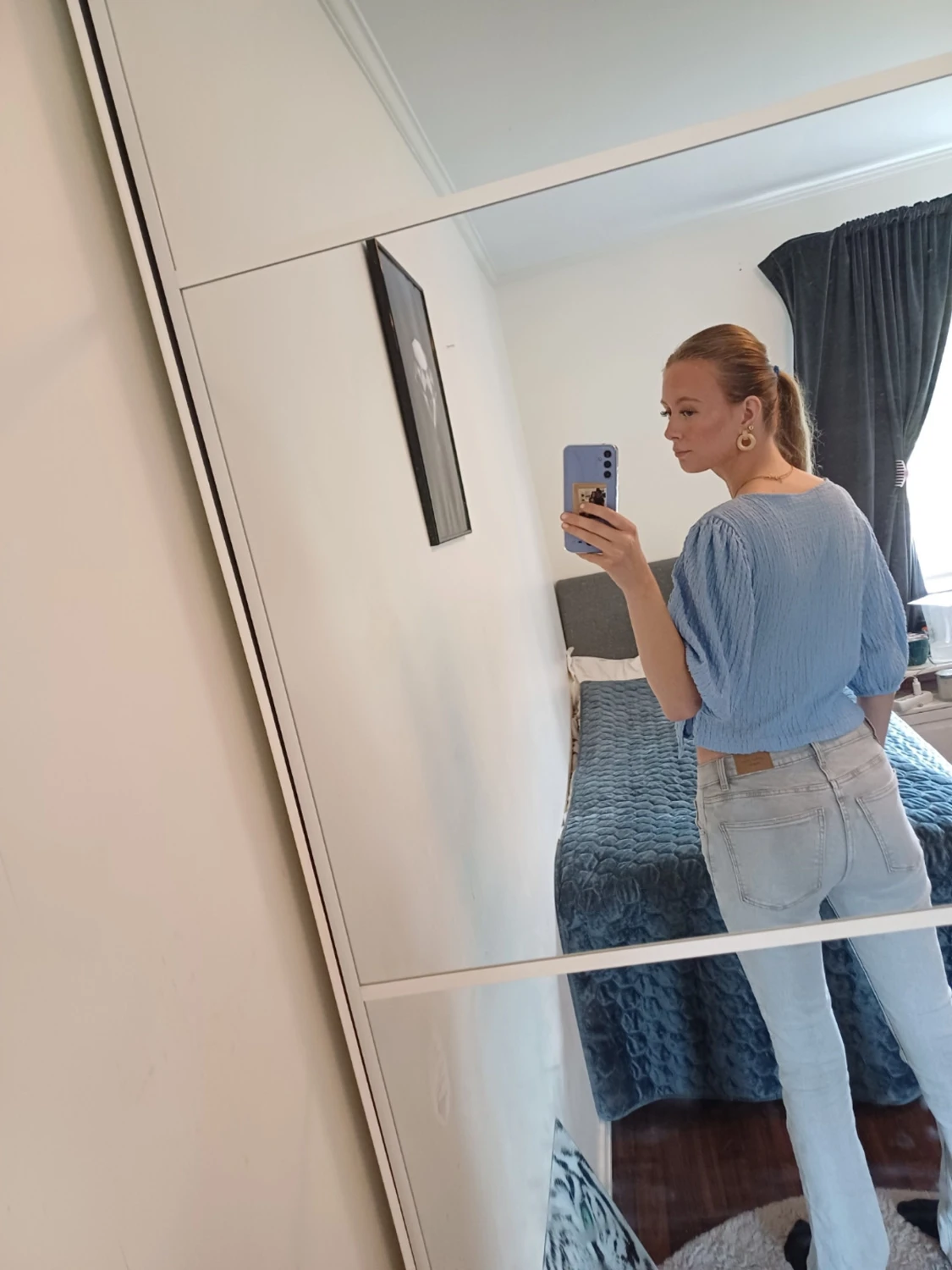 Blå omlottopp med knyt - 6