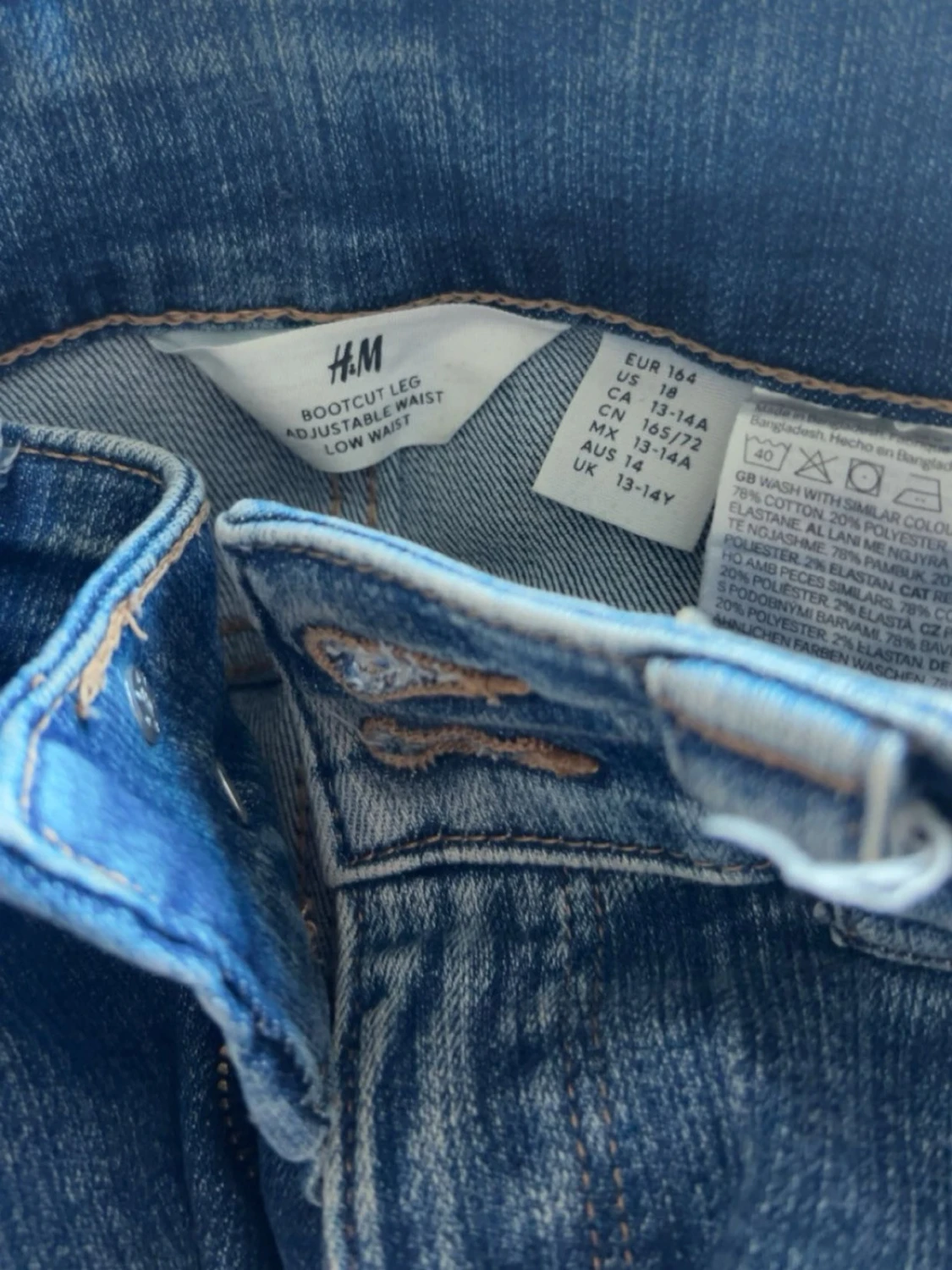 Blå bootcut jeans med låg midja - 2
