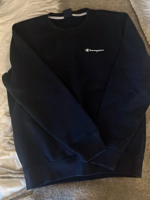 Svart sweatshirt från Champion - Cool svart sweatshirt från Champion med klassisk logga broderad på bröstet. Tröjan har rund halsringning och ribbade muddar vid ärmslut och nederkant. Perfekt för en avslappnad och sportig look.