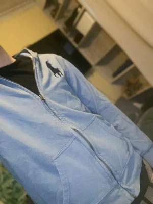 Ralph Lauren - Ljusblå hoodie med dragkedja från Polo Ralph Lauren. Stor logga på bröstet. Linjerad luva på innersidan.