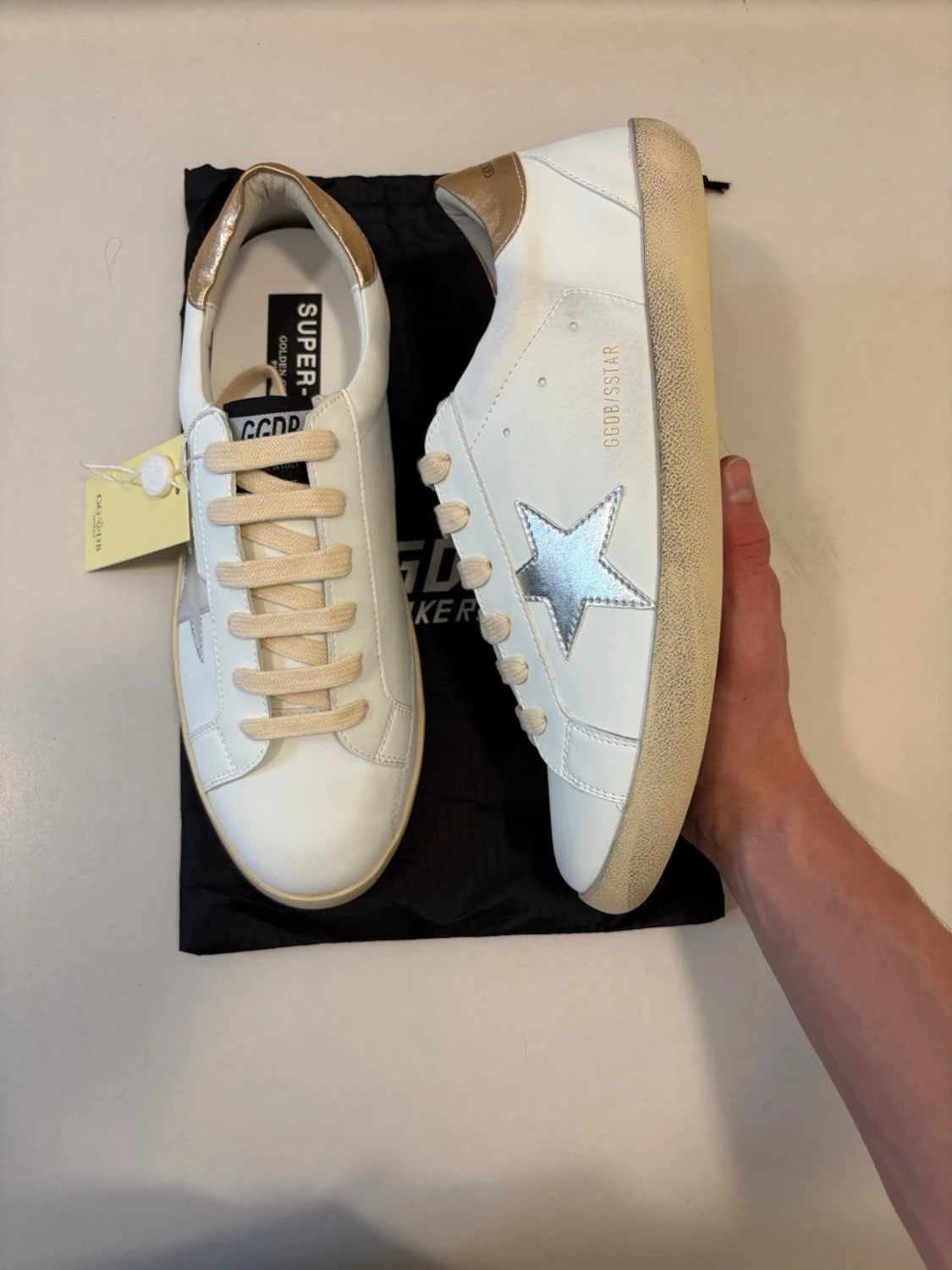 Vita golden goose skor