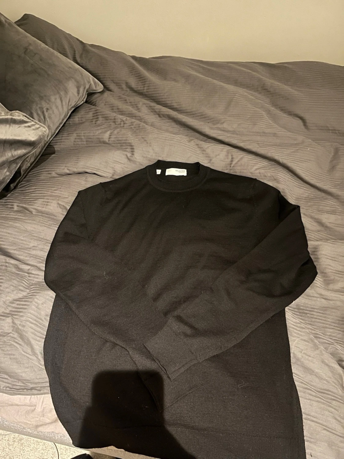 Svart stickad ulltröja Selected Homme