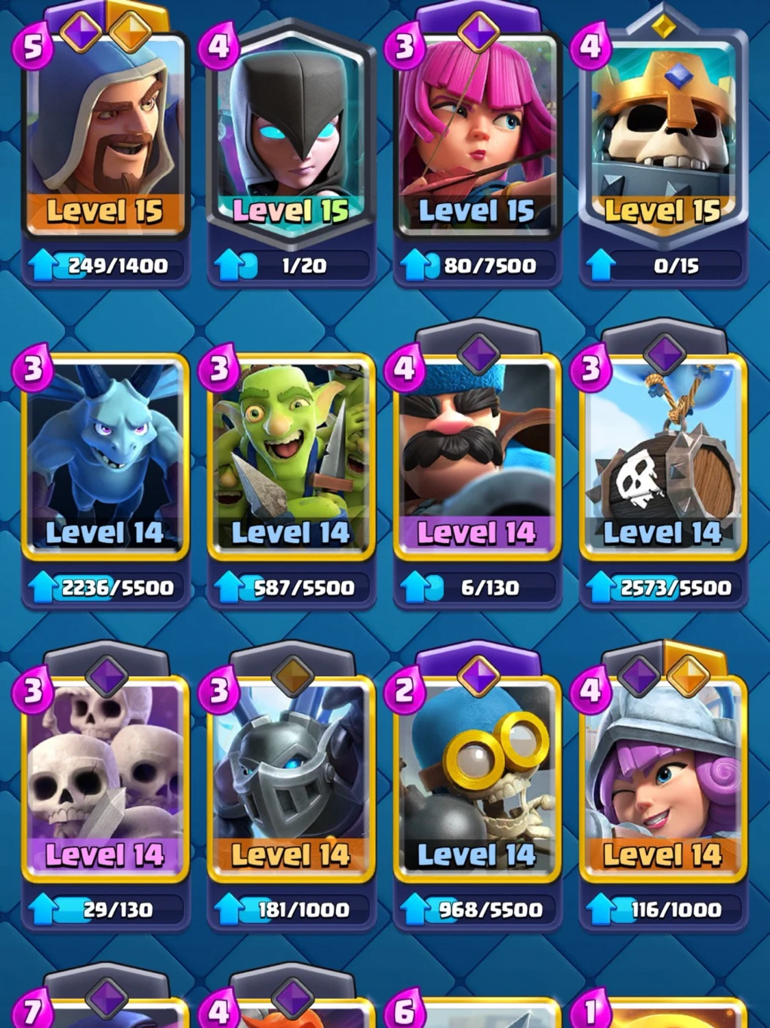 Clash Royale-konto med många kort - 1