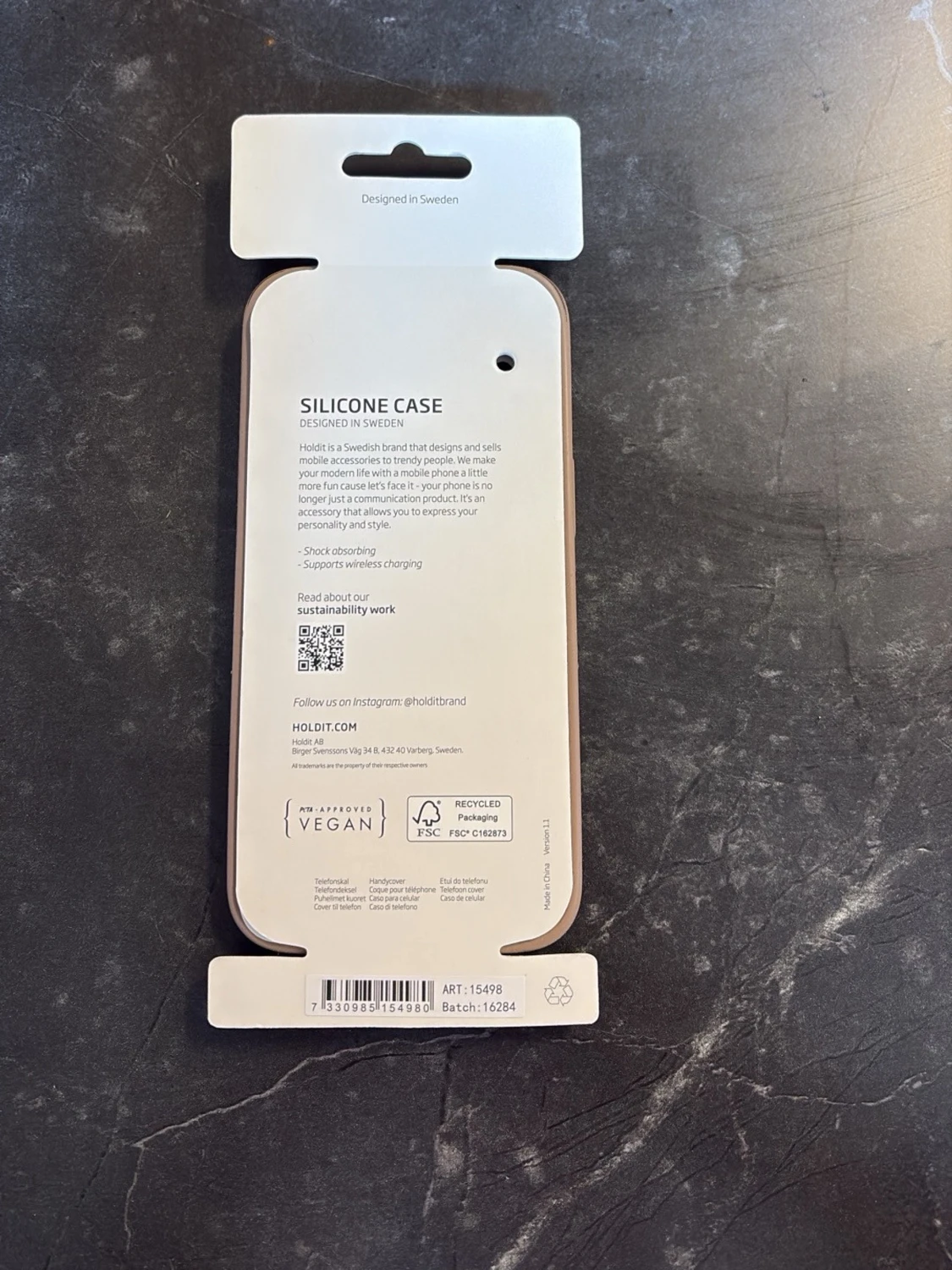 Beige silikonskal Holdit iPhone 14/13 - 1