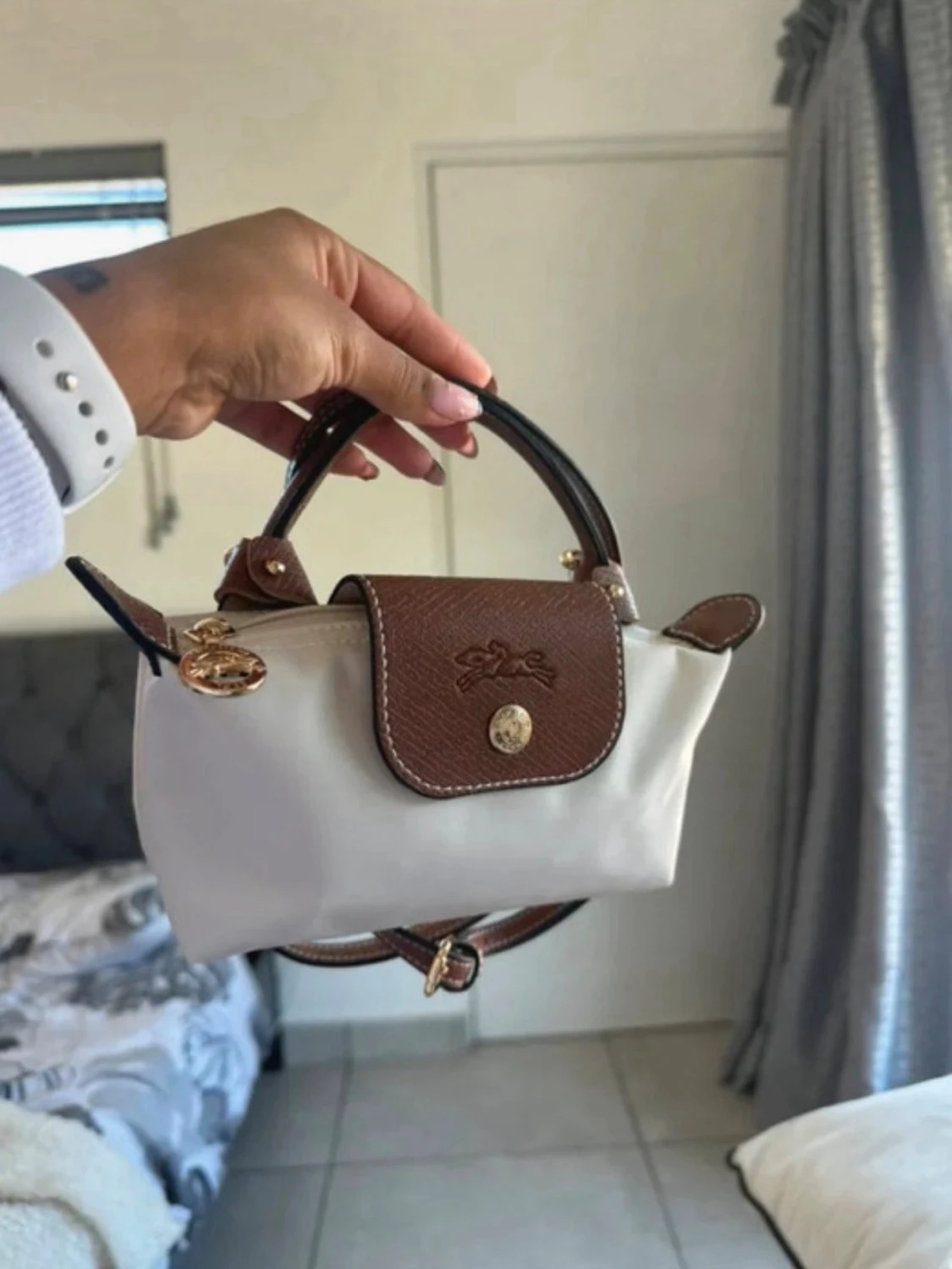 Beige handväska från Longchamp