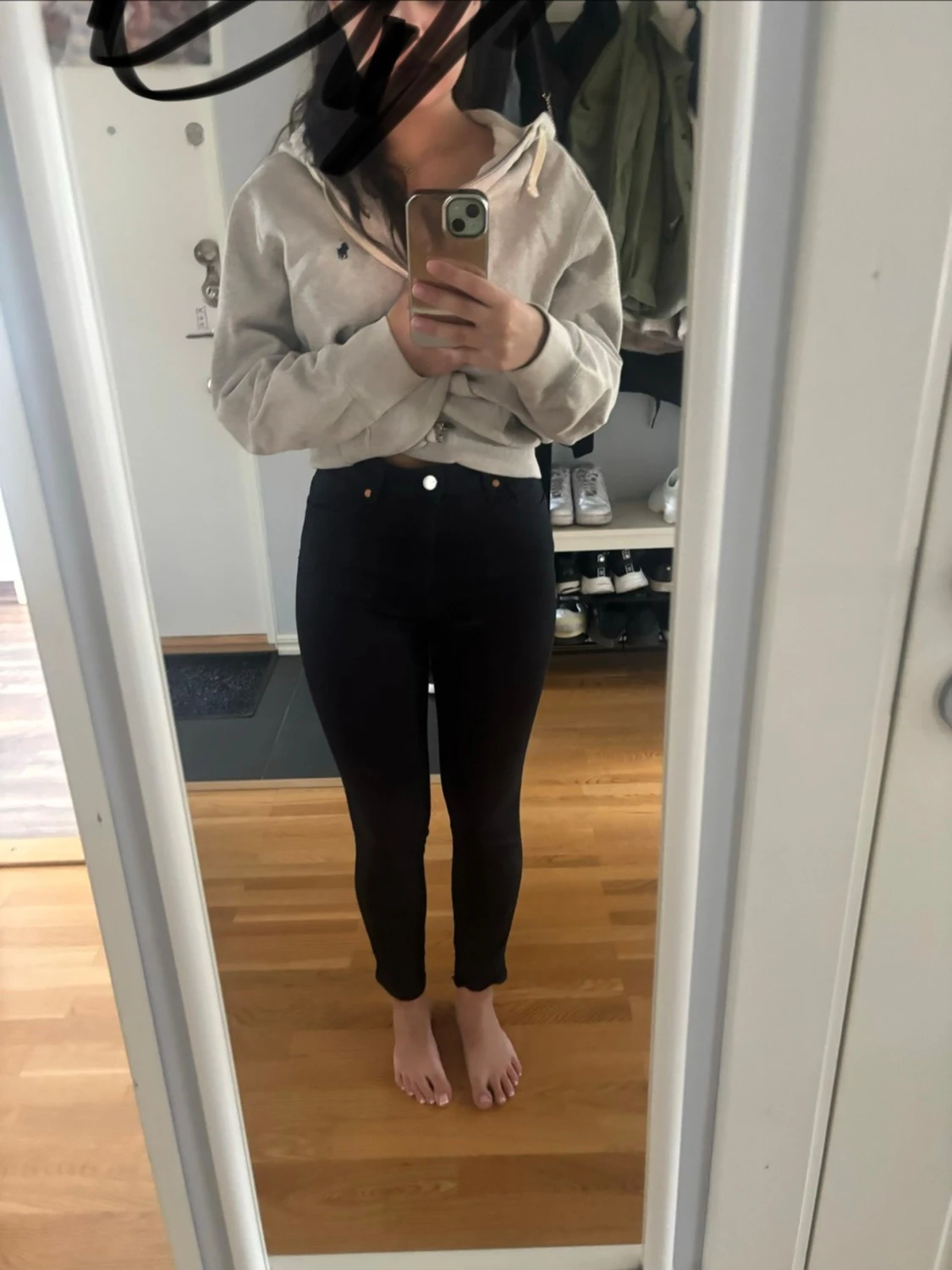Svarta skinny jeans med hög midja